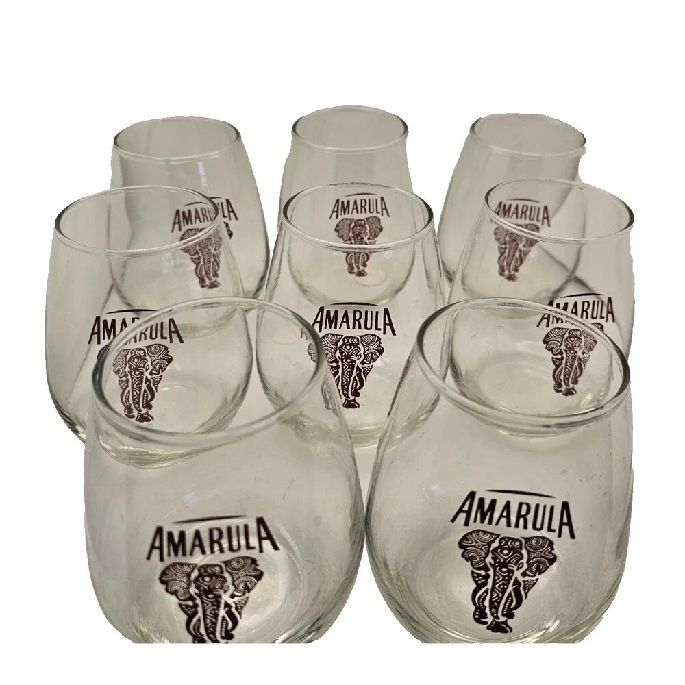 Amarula wine/cocktail stemless glasses 12oz Set of 8